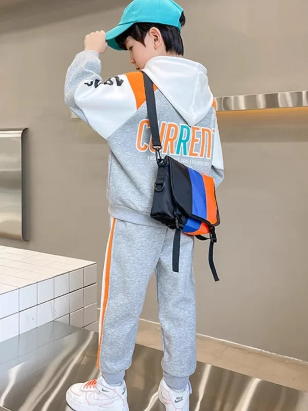 Autumn Children Boy Clothes Set Kid Letter Printed Zip Baseball Jacket Coat and Pants 2pcs Suit Teenage Long Sleeve Tracksuits - Image 3