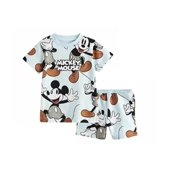 Donald Duck Full Print Outfit Kids Cartoon Tshirt+Shorts 2 Piece Set Boys Girls Cute Crewneck Short Sleeve Shorts Tracksuits - Image 2
