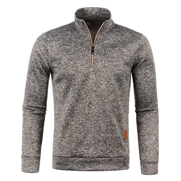 Men Pullover Men's Thicker Sweatshirts Half Zipper Pullover for Male Hoody Man Sweatshir Autumn Solid Color Turtleneck Sweaters - Image 4