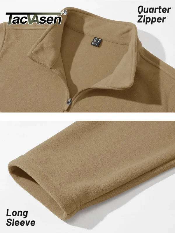TACVASEN Quarter-Zip Pullover Tops Mens Turtleneck Fleece Sweatshirts Casual Warm Sweater Athletic Running Sports Hoodie Shirts - Image 3