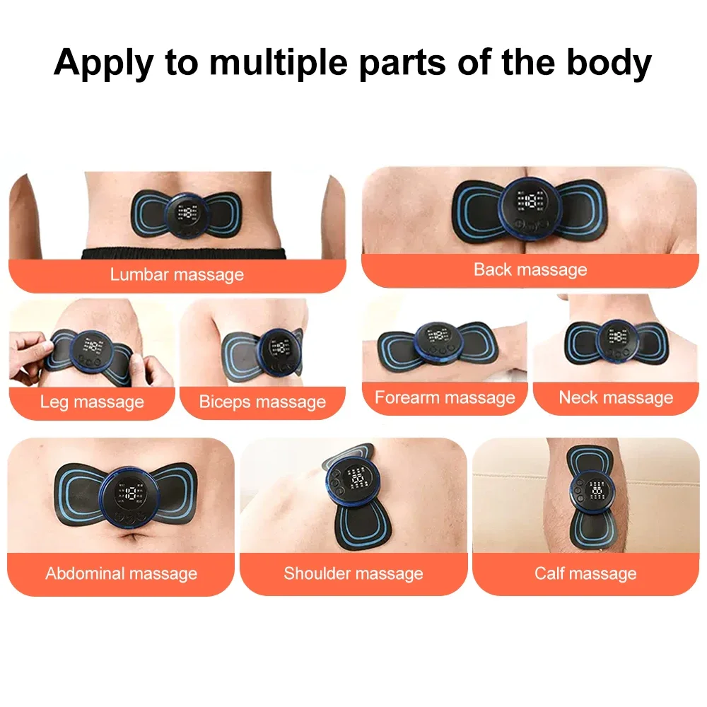 EMS Neck Massager Mini Cervical Back Muscle Pain Relief Patch Massageador Stimulator Mat Portable Leg Body Health Care Tool - Image 4