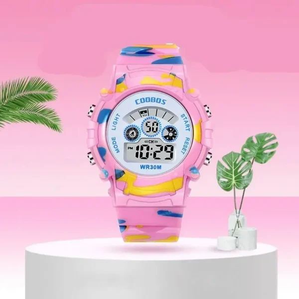 Military Kids Digital Watches Student Children's Watch Waterproof Luminous Led Alarm Boys Sports Camouflage Green Girls Clock - Image 6