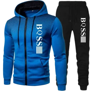 Men Clothing Spotted Sweatshirt Suit Hoodie and Pants Suit Mens Fashion Suits Men's Winter Clothes New Two Piece Set
