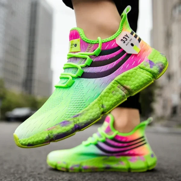 2024 Breathable Women Men Running Shoes Colorful Women's Sneakers Non-slip Fashion Couple Casual Shoes Flexible Walking Shoes