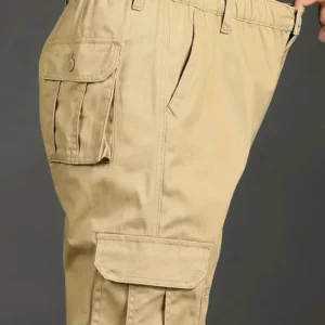 Solind Cotton Multi Flap Pockets Men's Straight Leg Cargo Pants Loose Casual Outdoor Pants Men's Work Pants For Hiking Tactical