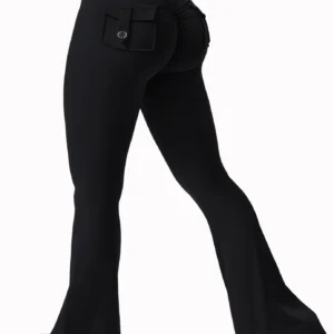 Newest Women Wide Leg High Stretch Yoga Leggings Naked Feeling Compression Fitness Workwear with pockets Yoga Pant ﻿