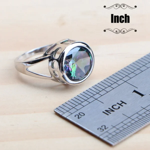 925 Sterling Silver Jewelry Sets Bridal Women Natural Magic Rainbow Zircon Earrings Ring Bracelets Pendant Wedding Necklace Set - Image 6