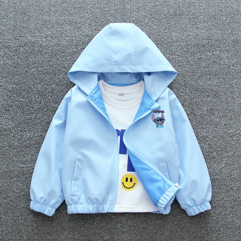 Lilo and Stitch Children Girls Hooded Jacket Coat 2024 Autumn Baby Boy Cartoon Zipper Long Sleeve Casual Clothing Kids Outerwear - Image 3