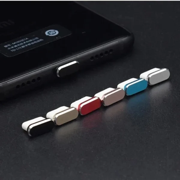 2pcs Metal Type-C Dust Plug USB Charging Port Protector Anti-dust Plug Cover Cap for Samsung Huawei Xiaomi Phone Dustplug Caps - Image 4