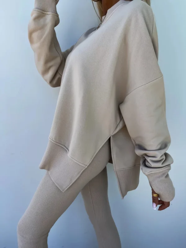 Spring summer 2024 new Shirt casual loose-fitting sweater tight pants 2 piece suit sets for women 2 pieces trousers sets - Image 6