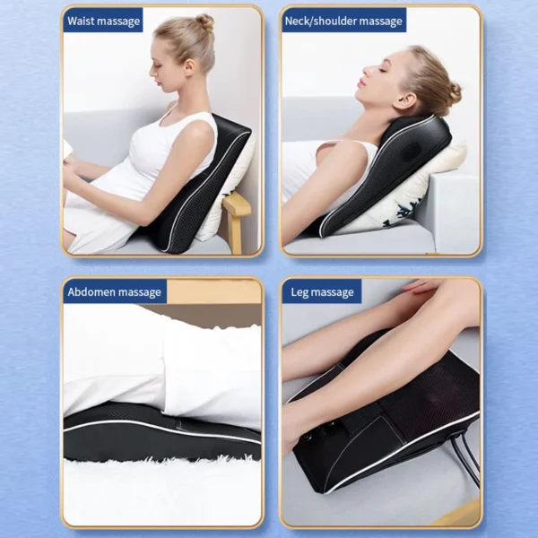 Jinkairui Electric Shiatsu Head Neck Cervical Ttraction Body Massager Car Back Pillow with Heating Vibrating Massage Device - Image 6