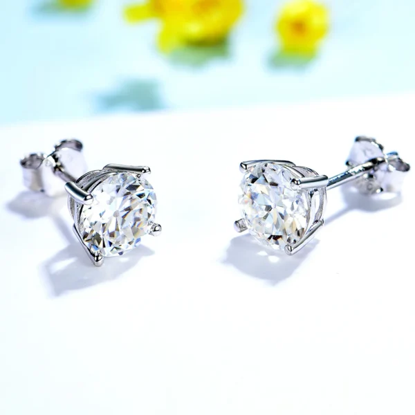Kuololit 2.4CT OEC Moissanite Stud Earrings for Women Solid 925 Sterling Silver Brillant Cut D VVS Solitaire for Christmas Fine - Image 4