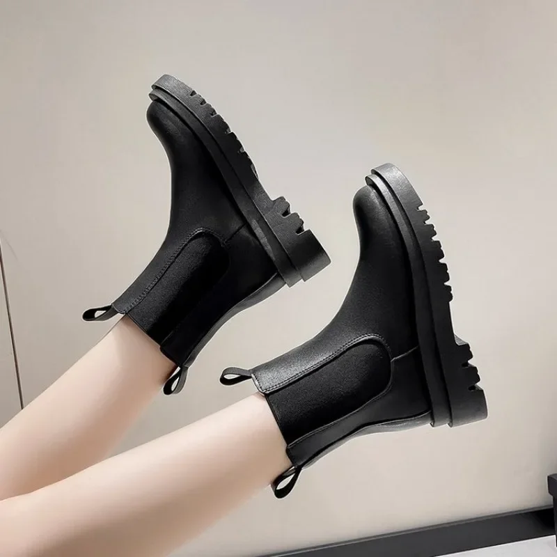 2024 New Thicken Winter Knight Boots Women Knee High Long Square Heel Boots Retro Thick Motorcycle Boots Black White Botas Mujer - Image 6