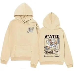 Anime Gear 5 Luffy Graphic Pullovers Men's Vintage Long Sleeve Sweatshirts Japan Manga Hoodie Unisex Fashion Trend Cool Hoodies