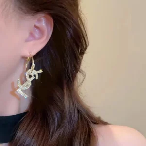 Gold Color Matte Texture Metal Retro Luxury Brand Earrings For Women Girls Fashion Party Trend Party Jewelry Gifts Earrings 2024
