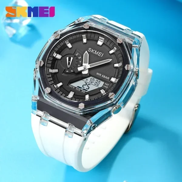 SKMEI Waterproof Men Watch Countdown Stopwatch Led Light Electronic Movement Wristwatch 5Alarm Clock 2 Time Digital Watches 2100 - Image 5