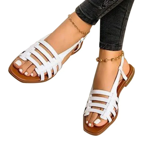 Women Sandals Woman Summer Hollow Out Roman Shoes 2024 Women's Gladiator Open Toe Beach Flats Ladies Footwear Plus Size 35-43 - Image 2