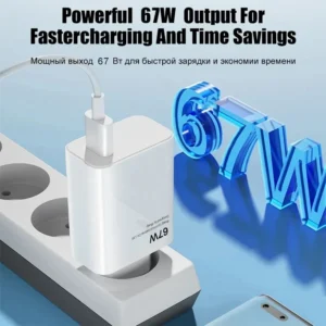 67W USB Super Fast Gallium nitride Charger Power Adapter 6A Type-C Cable Quick Charge Applicable For Xiaomi Samsung Huawei New
