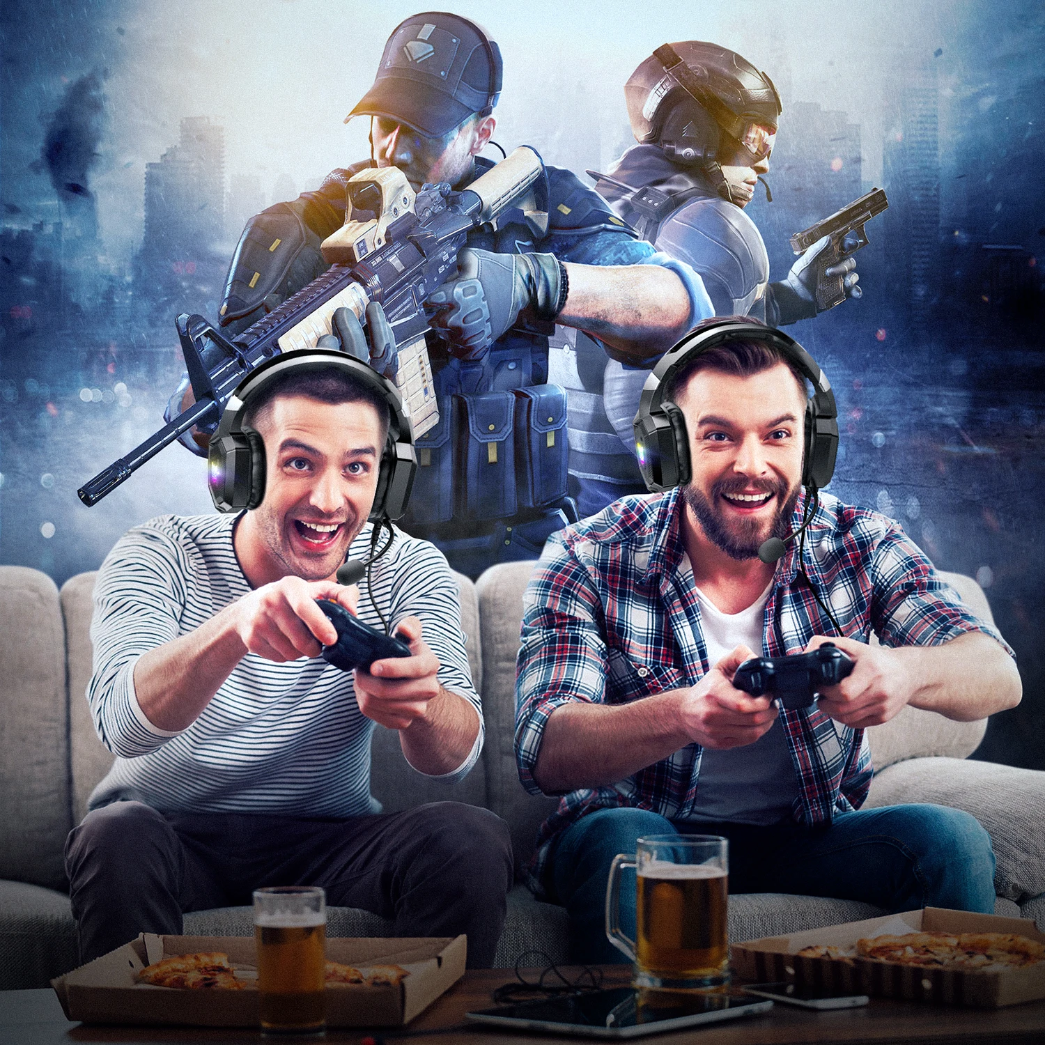 ONIKUMA K8 Gaming Headphones with Flexible HD Mic RGB Light Surround Sound Over-Ear Wired Headset Gamer for PC Gaming Xbox - Image 4