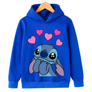 Cute Stitch Hoodies Sweatshirts Girls Clothes Hood Pullovers Children's Clothing Child Girl Tops Kids Spring Coats Boys Hoodie