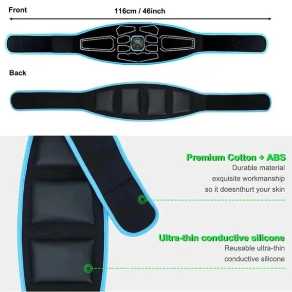 EMS Abdominal Toning Belt Electric Muscle Stimulation Muscle Toner Portable Fitness Massager Waist Trainer Body Slimming Shaping - Image 3