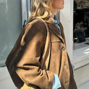 Women Suede Jackets Loose Lapel Single Breasted Long Sleeves Pockets Blazer Coats Female 2024 Autumn Fashion New in Outwear