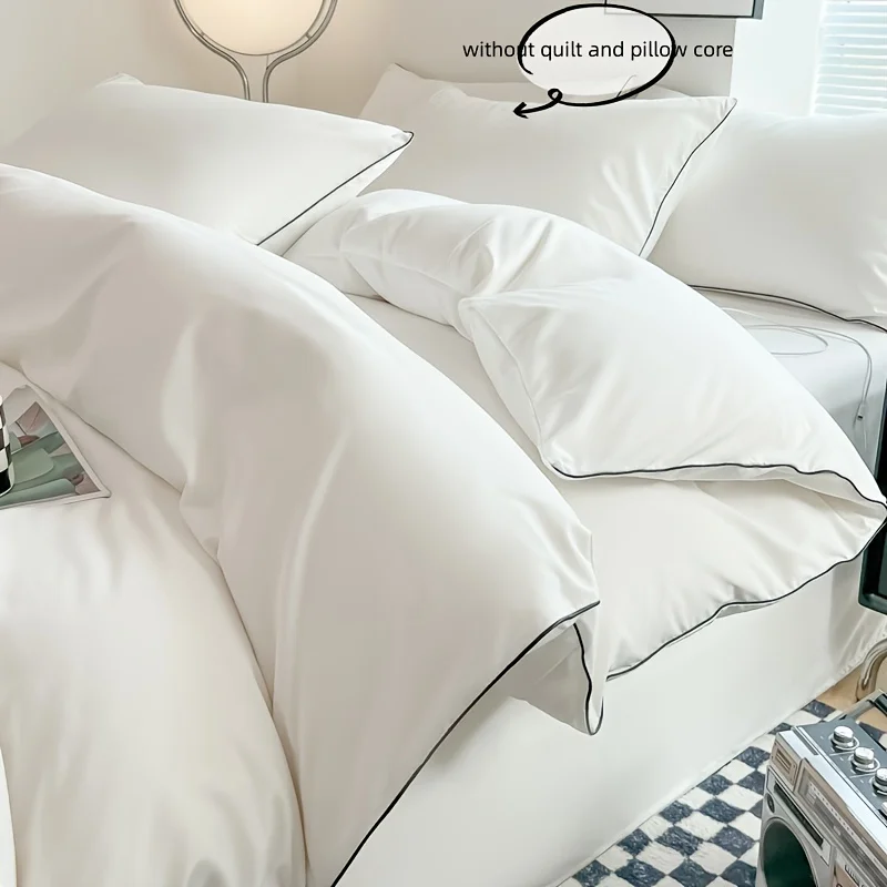3pcs soft Duvet Cover Set (1*Duvet Cover + 2*Pillowcase, Without Core), pure color Bedding Set, Soft Comfortable - Image 2