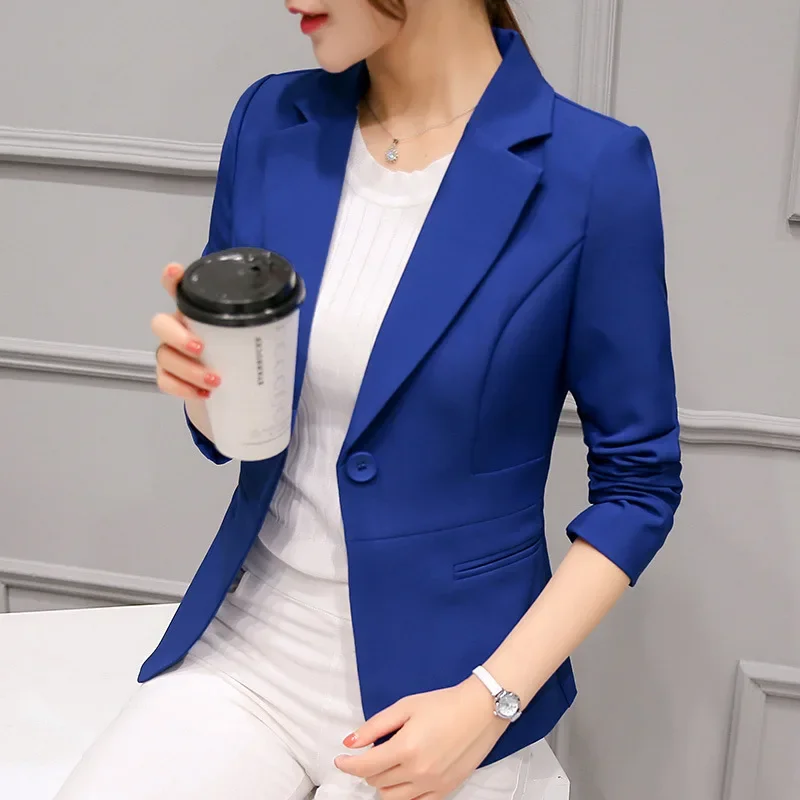 Black Women Blazer 2024 Formal Slim Blazers Lady Office Work Suit Pockets Jackets Coat Female Wine Notched Blazer Jackets Femme - Image 3