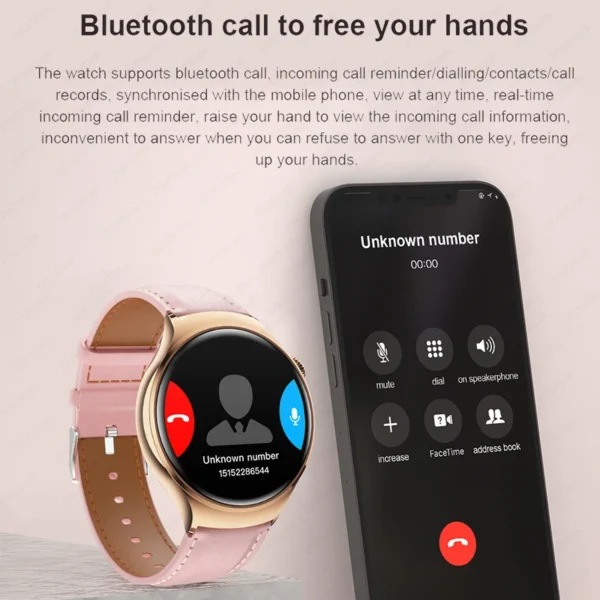 2024 New For Huawei GT4 Mini Smart Watch Women 360*360 AMOLED HD Screen NFC IP68 Waterproof Heart Rate Blood Sugar Smartwatch - Image 3