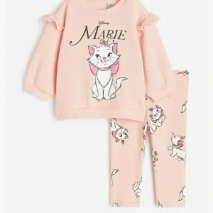 Girls Autumn Long Sleeve Suits 1-6Age Kids Cartoon Print Sweatshirt +Pants Two Piece Set Minnie Print Outfits Disney Clothing