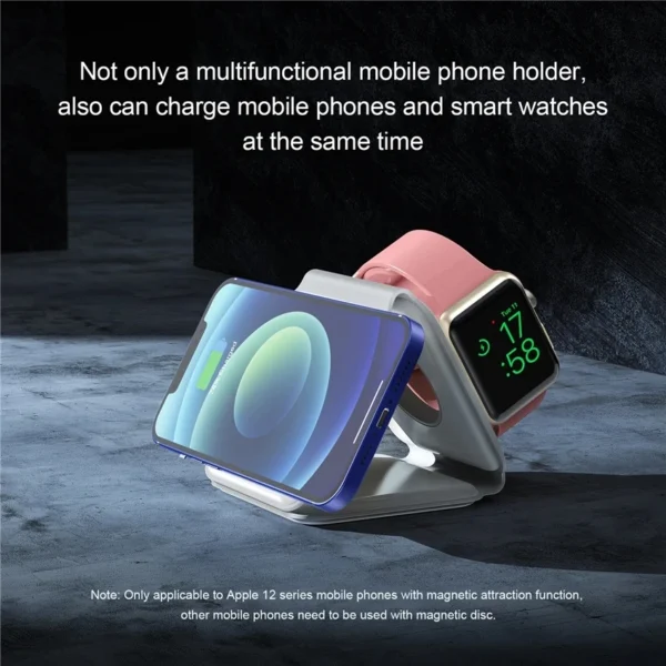 3 In 1 Magnetic Wireless Charger Pad Stand Foldable for iPhone 15 14 13 12 11 Apple Watch AirPods 15W Fast Charging Dock Station - Image 6