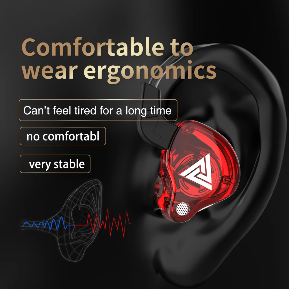Original QKZ AK6 In Ear Earphone 6 Dynamic Driver Unit Headphone With Mic Stereo Sports HIFI Subwoofer Headset Monitor Earbuds - Image 5
