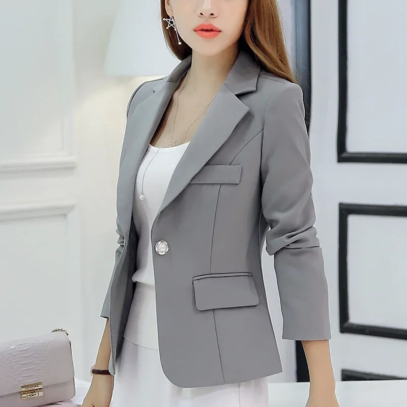 Black Women Blazer 2024 Formal Slim Blazers Lady Office Work Suit Pockets Jackets Coat Female Wine Notched Blazer Jackets Femme - Image 6