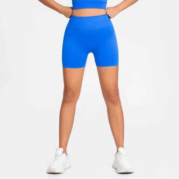 NCLAGEN Impact Shorts Women Fitness Sports Biker 4.5" Low Ribbed Band Gym Shorts Workout Scrunch Butt Yoga Seamless Leggings - Image 6