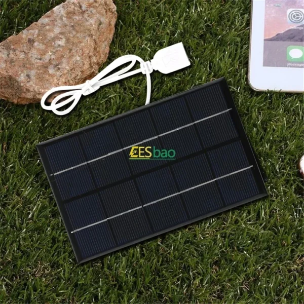 Wholesale Solar Panel USB Waterproof Outdoor Hiking Camping Portable Battery Mobile Phone Charging Bank Charging Panel - Image 6