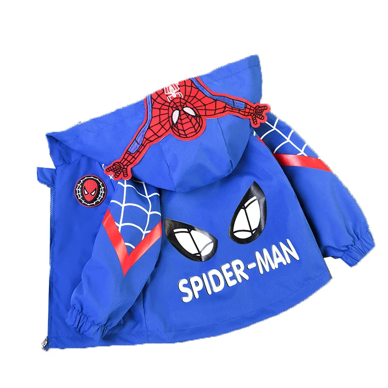 New Spring Autumn Red Blue SpiderMan Thin style Children costume boys Coats Jacket girls Hooded Coat Kids Outwear boy Clothing - Image 4