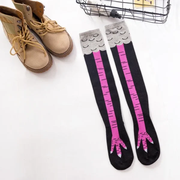 Funny Chicken Paw Stocking Over-knee Pressure Thin Leg Long Stockings Women Spring Autumn Winter Middle High School Girls Socks - Image 5