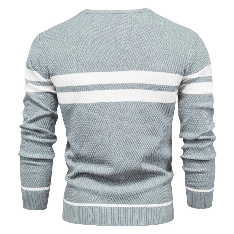 New Autumn Pullover Men's Sweater O-neck Patchwork Long Sleeve Warm Slim Sweaters Men Casual Fashion Sweater Men Clothing - Image 3