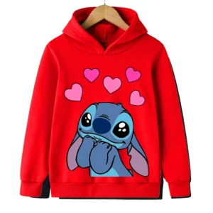 Cute Stitch Hoodies Sweatshirts Girls Clothes Hood Pullovers Children's Clothing Child Girl Tops Kids Spring Coats Boys Hoodie
