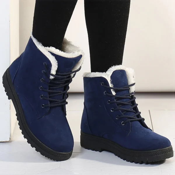 Women Boots Warm Fur Ankle Boots For Women Winter Shoes With Heels Snow Boots Winter Botas Mujer 2024 Women's Low Heel Boot - Image 2