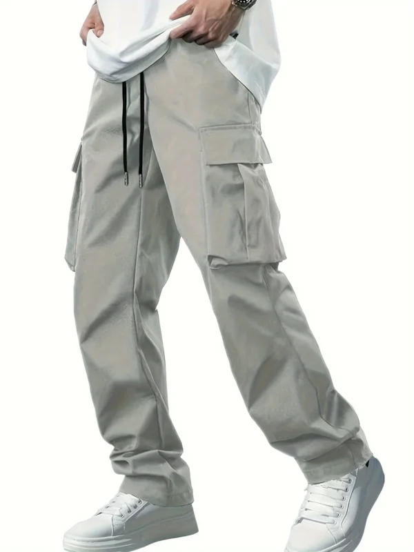 2024 new men's workwear pants, European and American men's loose straight casual pants, men's workwear pocket pants - Image 6