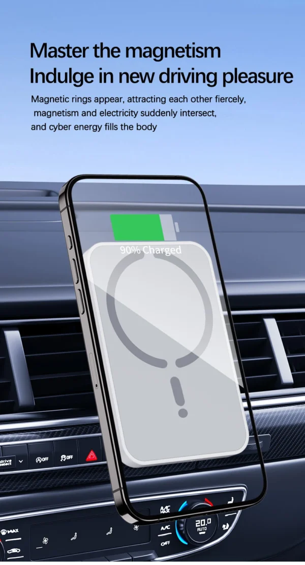 15W Magnetic Car Wireless Charger For Magsafe iPhone 12 13 14 15 16 Pro Max Air Vent Car Phone Holder Stand Fast Car Charging - Image 2