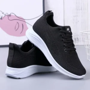 Spring New Women&#039;s Flying Weave Mesh Sport Casual Lightweight Soft Sole Running Shoes