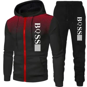 2024 New Men's Clothing Sweatshirt Suit Fall Winter Zipper Suit Hooded Sweater Pants Men's Tracksuit Cardigan Two Piece Set