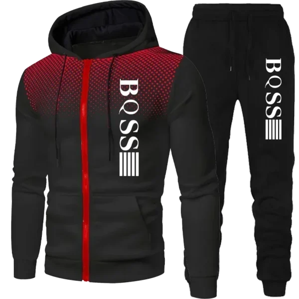 2024 New Men's Clothing Sweatshirt Suit Fall Winter Zipper Suit Hooded Sweater Pants Men's Tracksuit Cardigan Two Piece Set - Image 5