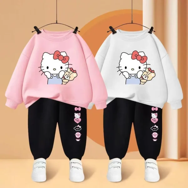 Autumn Baby Girls Clothes Set Children Boy Cartoon Cat Sweatshirts Top And Pants Bottom 2 Pieces Suit Long Sleeve Tracksuits