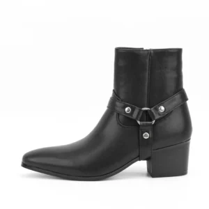 Men's High-heeled Chelsea Double Elastic Male Boots