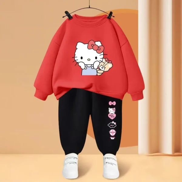 Autumn Baby Girls Clothes Set Children Boy Cartoon Cat Sweatshirts Top And Pants Bottom 2 Pieces Suit Long Sleeve Tracksuits