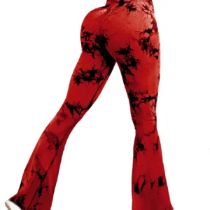 Tie-dye High-waisted Tummy Control Yoga Exercise Flared Pants