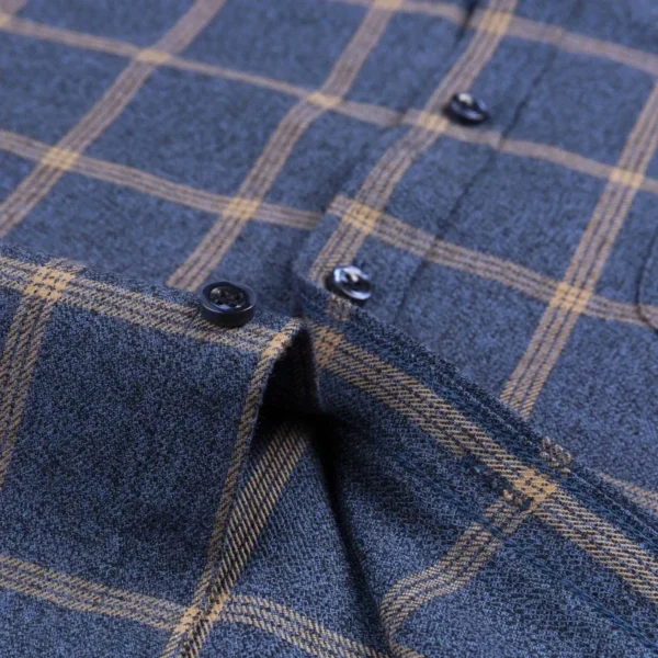 Pure Cotton Men's Plaid Shirt Long Sleeve Regular Fit Men Casual Oversized Shirt Leisure Autumn Male Blouse New Plus Size - Image 5